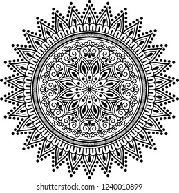 Mandala pattern black and white good mood