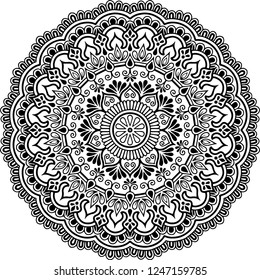Mandala pattern black and white good mood