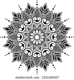 Mandala pattern black and white good mood
