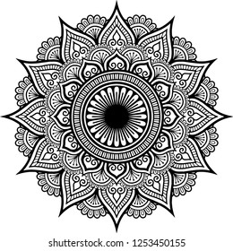 Mandala pattern black and white good mood