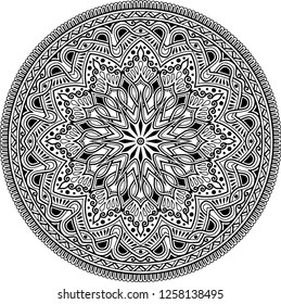 Mandala pattern black and white good mood