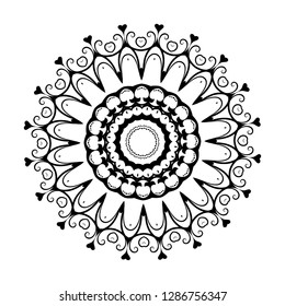 Mandala pattern black and white good mood
