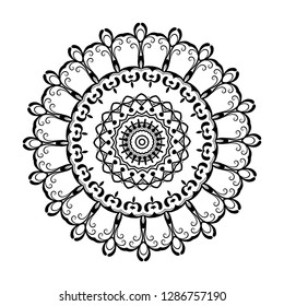 Mandala pattern black and white good mood