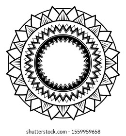 Mandala pattern black and white good mood