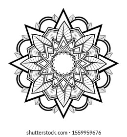 Mandala pattern black and white good mood