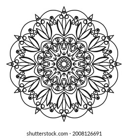 Mandala pattern black and white good mood