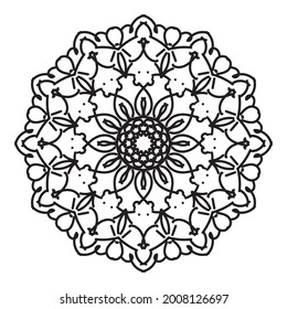 Mandala pattern black and white good mood
