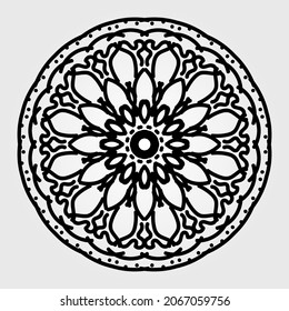 Mandala pattern black and white good mood. EPS 10