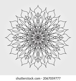 Mandala pattern black and white good mood. EPS 10