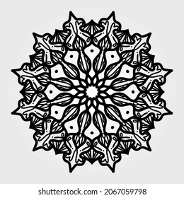 Mandala pattern black and white good mood. EPS 10