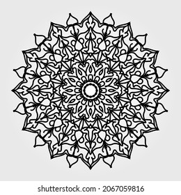 Mandala pattern black and white good mood. EPS 10