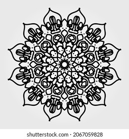 Mandala pattern black and white good mood. EPS 10