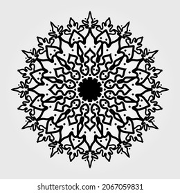 Mandala pattern black and white good mood. EPS 10