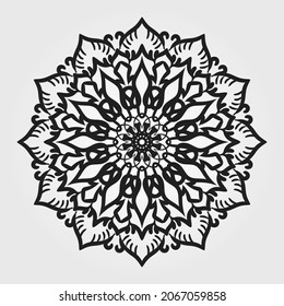 Mandala pattern black and white good mood. EPS 10