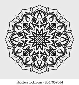 Mandala pattern black and white good mood. EPS 10