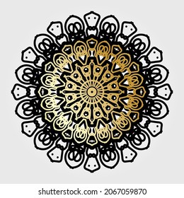 Mandala pattern black and white good mood. EPS 10
