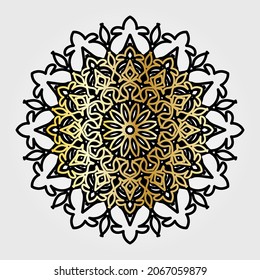 Mandala pattern black and white good mood. EPS 10
