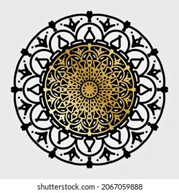 Mandala Muster schwarz-weiß gute Laune. EPS10