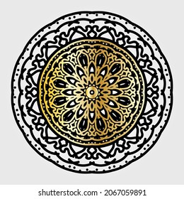 Mandala pattern black and white good mood. EPS 10