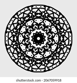 Mandala pattern black and white good mood. EPS 10