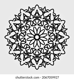 Mandala pattern black and white good mood. EPS 10