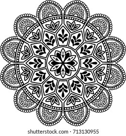 Mandala pattern black and white good mood