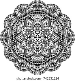 Mandala pattern black and white good mood