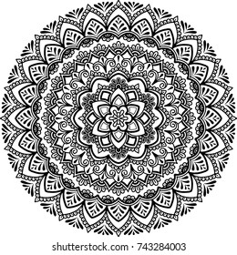 Mandala pattern black and white good mood