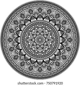 Mandala pattern black and white good mood