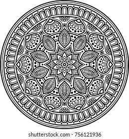 Mandala pattern black and white good mood