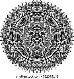 Mandala pattern black and white good mood