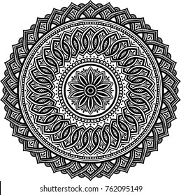Mandala pattern black and white good mood