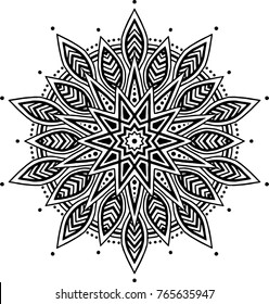 Mandala pattern black and white good mood