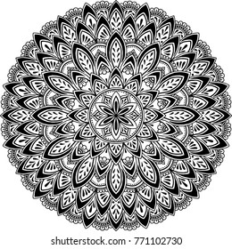Mandala pattern black and white good mood