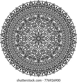 Mandala pattern black and white good mood