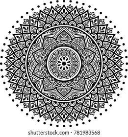 Mandala pattern black and white good mood