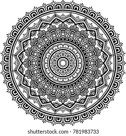 Mandala pattern black and white good mood