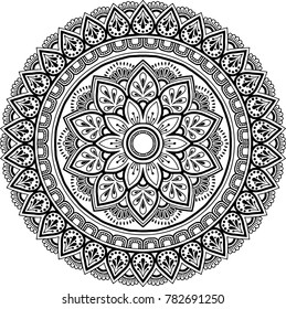 Mandala pattern black and white good mood