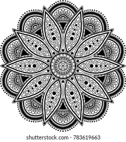 Mandala pattern black and white good mood