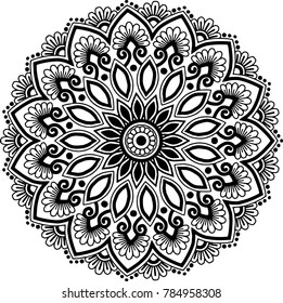 Mandala pattern black and white good mood