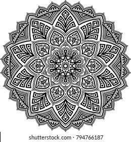 Black White Mandala Vector Isolated On Stock Vector (Royalty Free ...