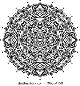 Mandala pattern black and white good mood