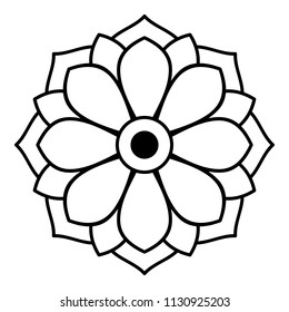 Mandala pattern black and white. Islam, Arabic, Pakistan, Moroccan, Turkish, Indian, Spain motifs. Vector illustration EPS 10.
