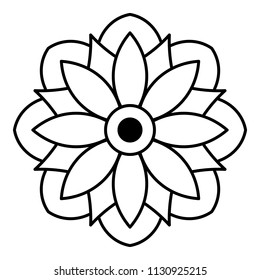 Mandala pattern black and white. Islam, Arabic, Pakistan, Moroccan, Turkish, Indian, Spain motifs. Vector illustration EPS 10.