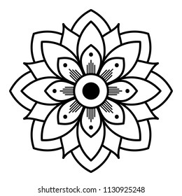 Mandala pattern black and white. Islam, Arabic, Pakistan, Moroccan, Turkish, Indian, Spain motifs. Vector illustration EPS 10.