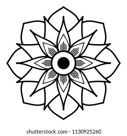 Mandala pattern black and white. Islam, Arabic, Pakistan, Moroccan, Turkish, Indian, Spain motifs. Vector illustration EPS 10.
