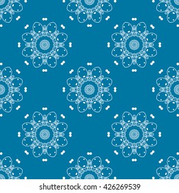 Mandala pattern. Blue color. Beautiful vector illustration. Blue texture.
