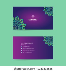 Mandala pattern business card template. Modern creative and clean business card template.