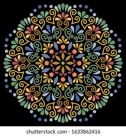 Mandala pattern color good mood Impressionism