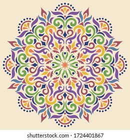 Mandala pattern color Stencil doodles sketch good mood. Good for creative and greeting cards, posters, flyers, banners and covers.